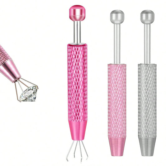 4-Prong Stainless Steel Bead Picker Tweezers, Jewelry Pearl Picking Tool