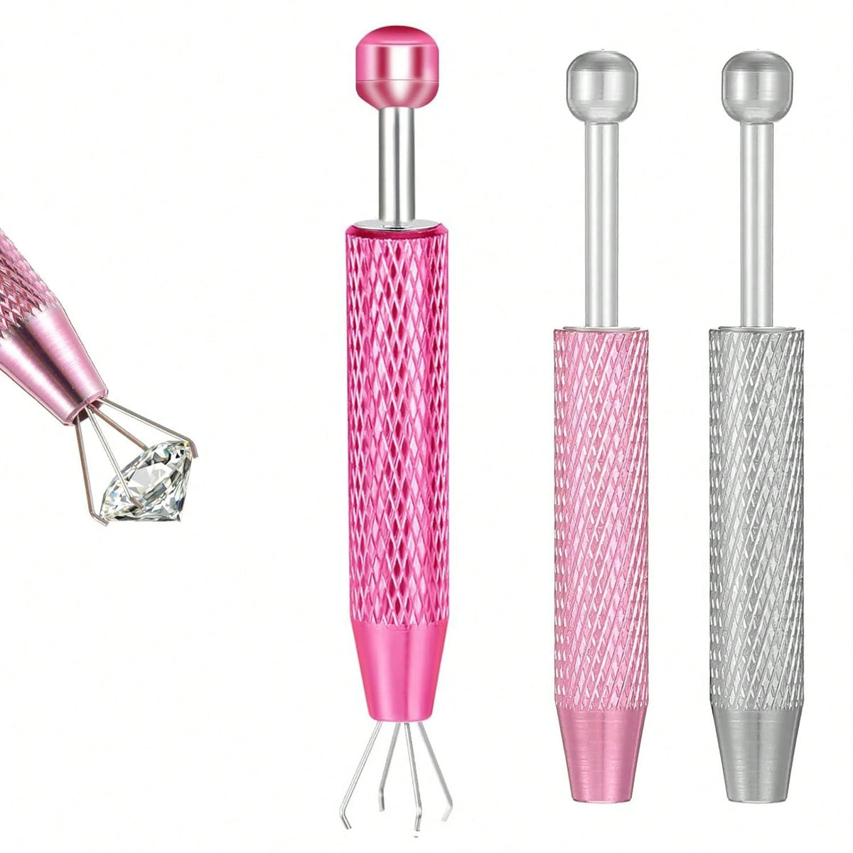 4-Prong Stainless Steel Bead Picker Tweezers, Jewelry Pearl Picking Tool