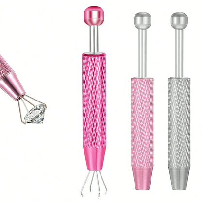 4-Prong Stainless Steel Bead Picker Tweezers, Jewelry Pearl Picking Tool