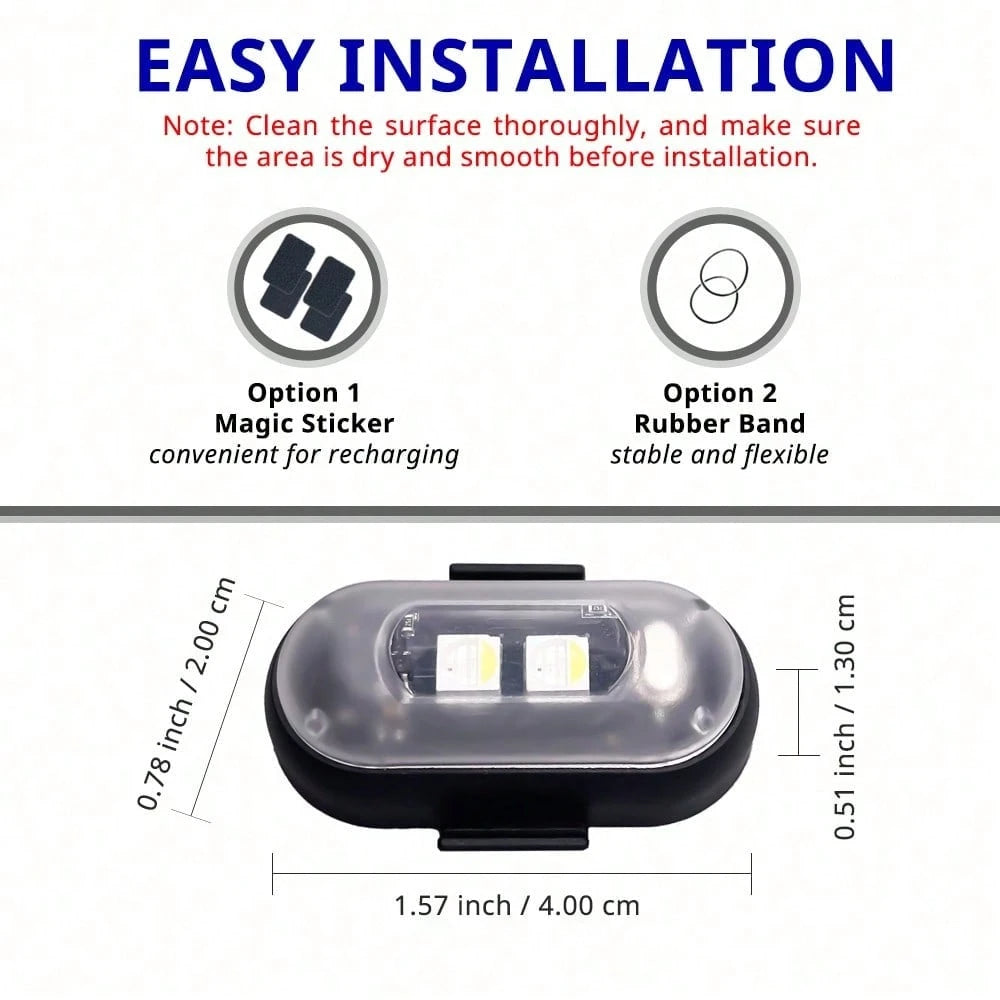 4 RGB LED Portable Party Lights-Wireless Remote Control, 8 Customizable Colors, Rechargeable Car Footwell Lights, Chassis Ambient Light Kit, Essential Car Strobe Lights, Suitable For SUVs, Trucks, Mo