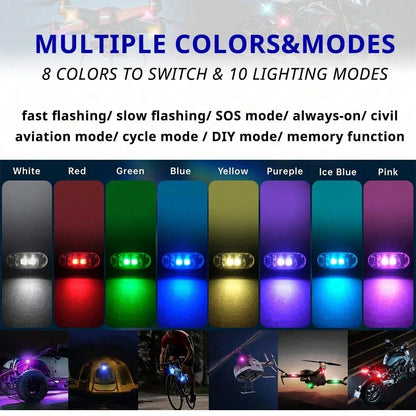 4 RGB LED Portable Party Lights-Wireless Remote Control, 8 Customizable Colors, Rechargeable Car Footwell Lights, Chassis Ambient Light Kit, Essential Car Strobe Lights, Suitable For SUVs, Trucks, Mo