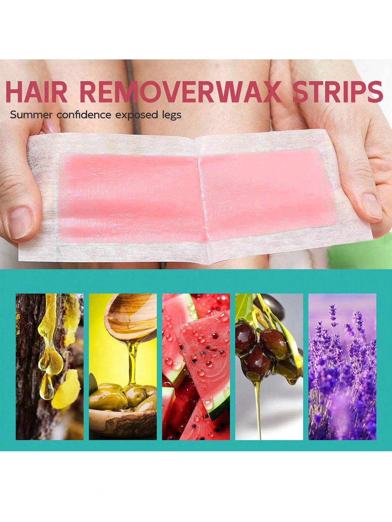 40-Piece Watermelon Pink Women's Wax Strips Set| 40 Wax Strips + 4 Soothing Oil Wipes| Bikini Line & Brazilian Waxing| Gentle Non-Irritating| For Lip, Underarm & Leg Hair Removal| Spring-Summer C