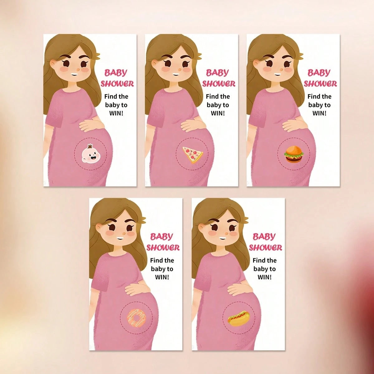 40pcs Cute Scratch Game Cards, Suitable For Baby Shower. Includes 5 Winning Designs And 35 Losing Designs, Perfect For Baby Shower, Gender Reveal Party, Mom Gathering, New Parents Party, Pregnancy Eve