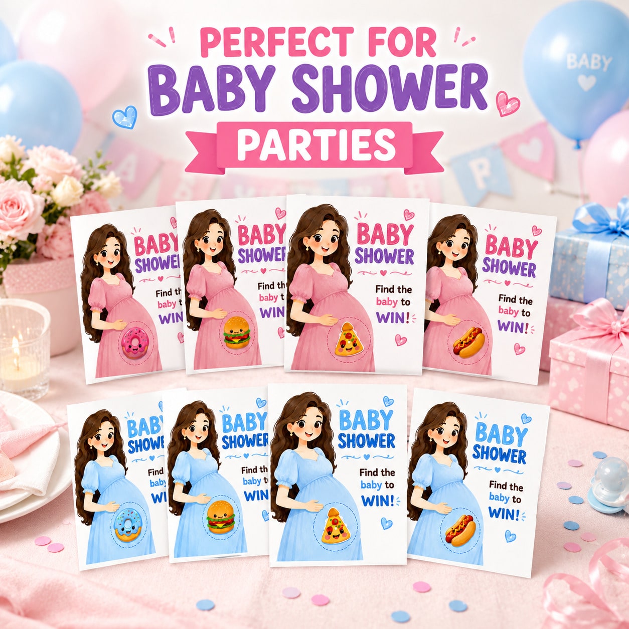 40pcs Cute Scratch Game Cards, Suitable For Baby Shower. Includes 5 Winning Designs And 35 Losing Designs, Perfect For Baby Shower, Gender Reveal Party, Mom Gathering, New Parents Party, Pregnancy Eve