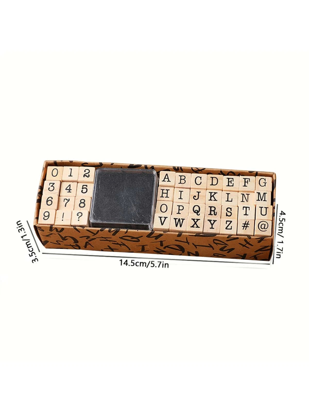 40pcs Wooden Rubber Stamps, Alphabet Letter/Number Stamps Stamper Seal Set For DIY Craft Scrapbooking Card Making,Back To School,School Supplies