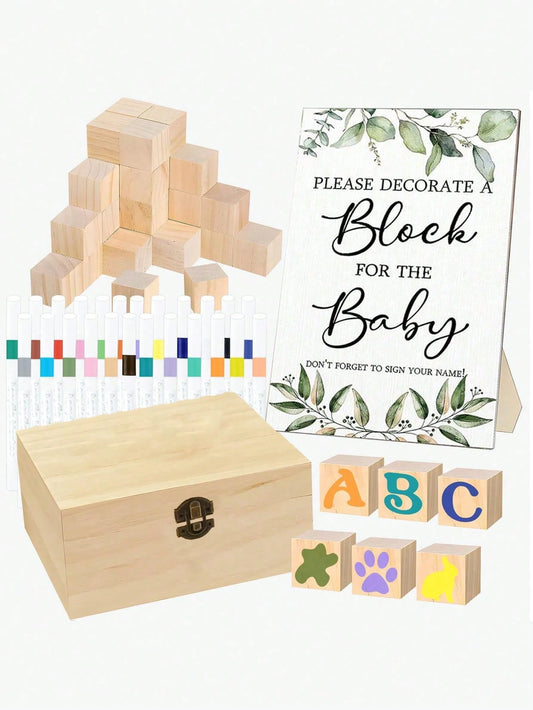 44pcs/1set- Fun Baby Party Game Sign Set, Unique Baby Party Creative, Most Interesting Games, Let You Doodle Freely, Suitable For Boys And Girls, Bohemian Style Baby Party Activity Set