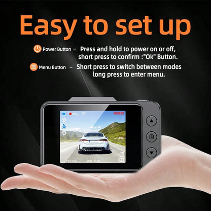 4K Dash Cam Front And Rear For Cars, 64GB Sd Card Included – WiFi, App Control, UHD 2160P, Built-In G-Sensor, Loop Recording, Night Vision, 170° Wide Angle, 24H Parking, WDR
