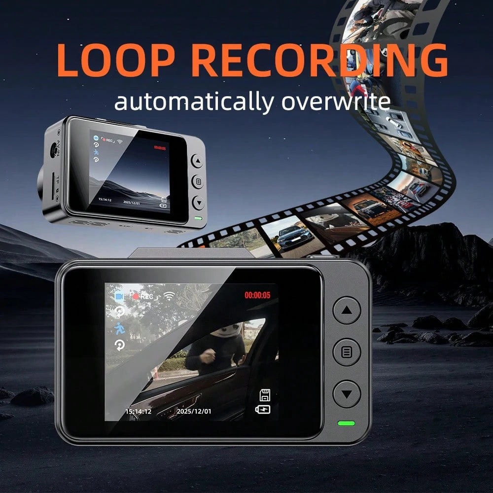 4K Dash Cam Front And Rear For Cars, 64GB Sd Card Included – WiFi, App Control, UHD 2160P, Built-In G-Sensor, Loop Recording, Night Vision, 170° Wide Angle, 24H Parking, WDR