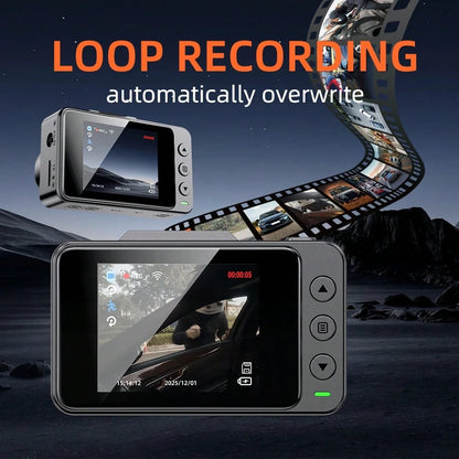 4K Dash Cam Front And Rear For Cars, 64GB Sd Card Included – WiFi, App Control, UHD 2160P, Built-In G-Sensor, Loop Recording, Night Vision, 170° Wide Angle, 24H Parking, WDR