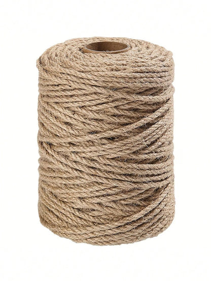 4mm Jute Rope, 164ft Large Roll Natural Jute Rope, Heavy Duty Thickened Hemp Rope, Suitable For DIY Crafts, Gardening Binding, Home Decor, Cat Scratching Post