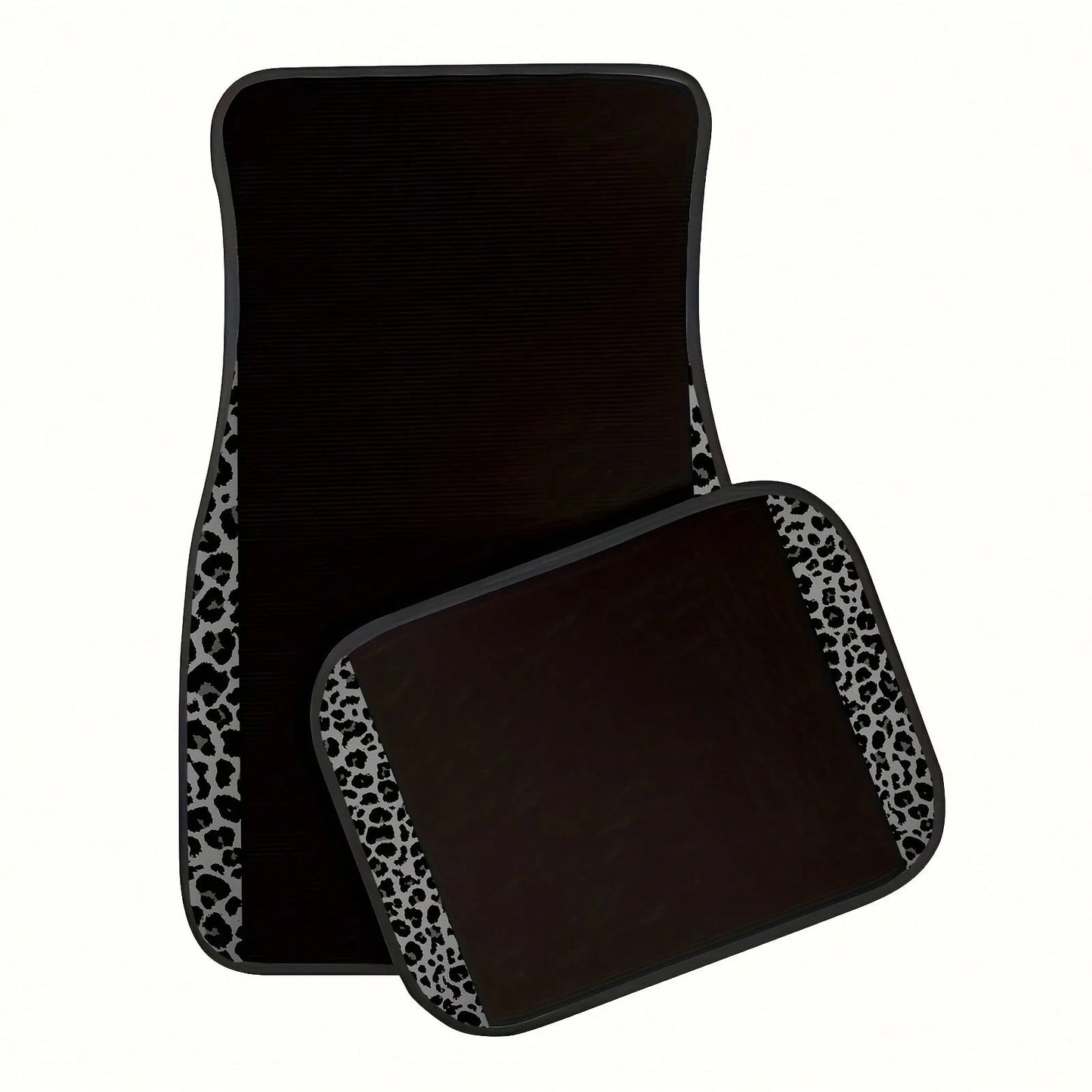 4pcs/2pcs Black Leopard Print Car Floor Mats, Made Of Anti-Slip Polyester Fiber, Suitable For Sedan, SUV, Truck And Other Vehicle Interiors, Auto Accessories