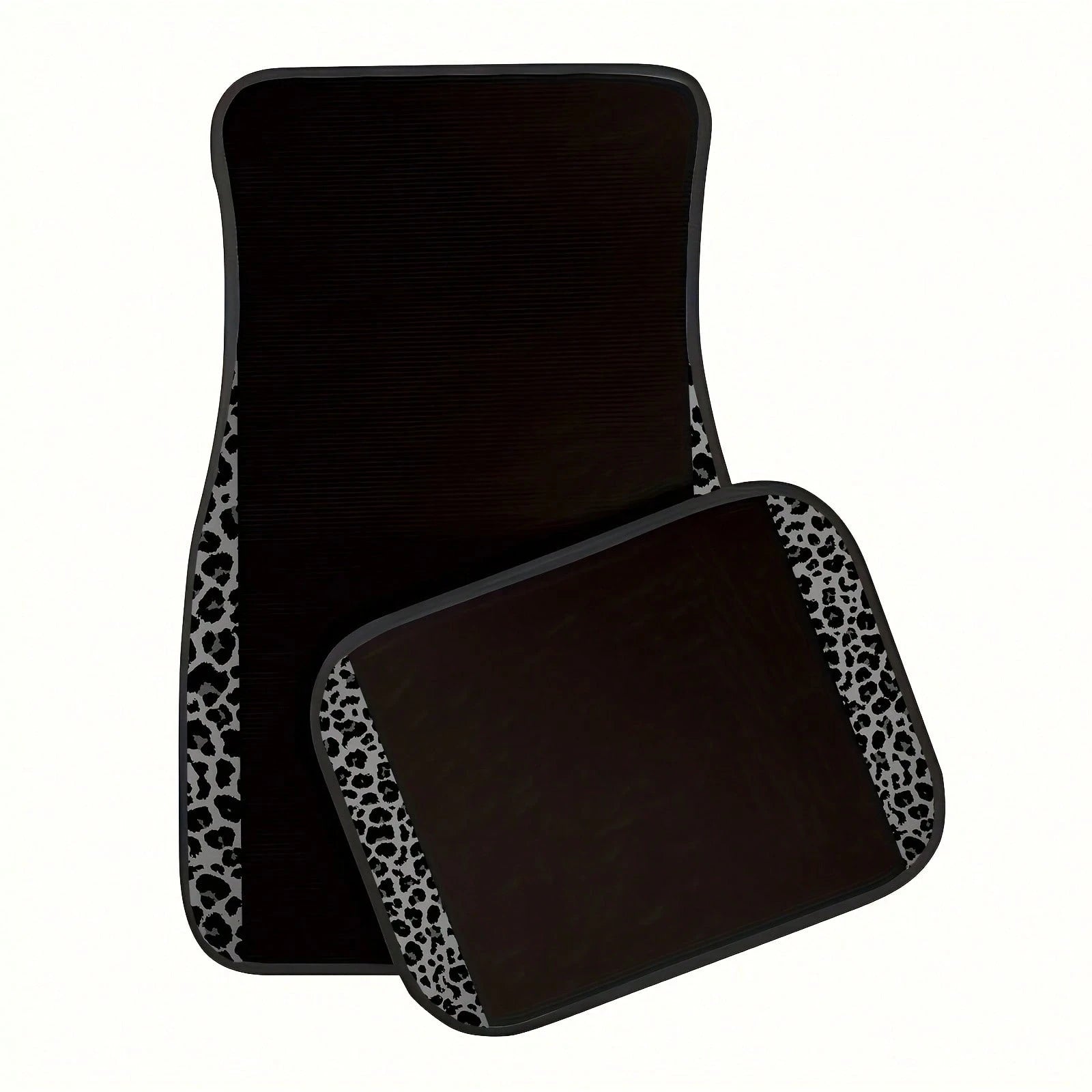 4pcs/2pcs Black Leopard Print Car Floor Mats, Made Of Anti-Slip Polyester Fiber, Suitable For Sedan, SUV, Truck And Other Vehicle Interiors, Auto Accessories