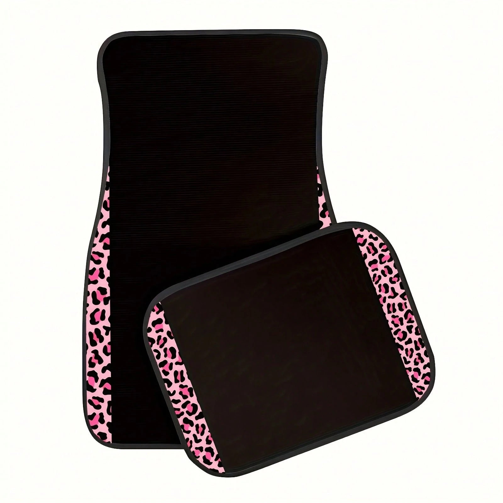 4pcs/2pcs Black Leopard Print Car Floor Mats, Made Of Anti-Slip Polyester Fiber, Suitable For Sedan, SUV, Truck And Other Vehicle Interiors, Auto Accessories