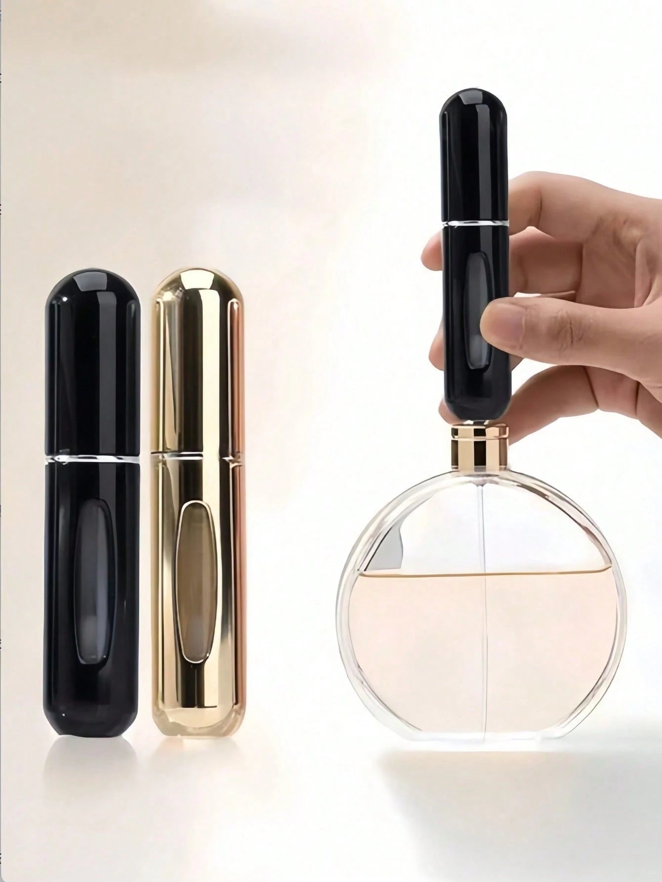 4pcs 5ml Refillable Perfume Bottles, Mini Portable Aluminum Spray Bottles, Perfume Bottles, Travel Containers, Travel Essentials, Travel, Soap Dispenser, Vacation Essentials, Water Bottles, Mini Gadge