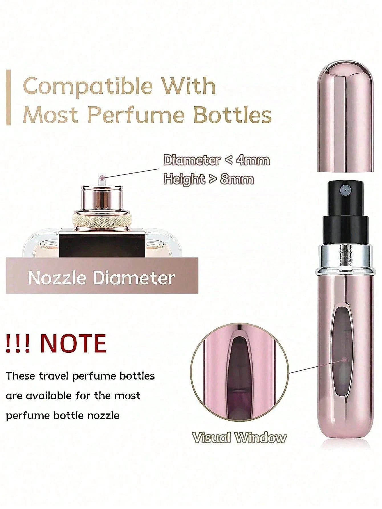 4pcs 5ml Refillable Perfume Bottles, Mini Portable Aluminum Spray Bottles, Perfume Bottles, Travel Containers, Travel Essentials, Travel, Soap Dispenser, Vacation Essentials, Water Bottles, Mini Gadge