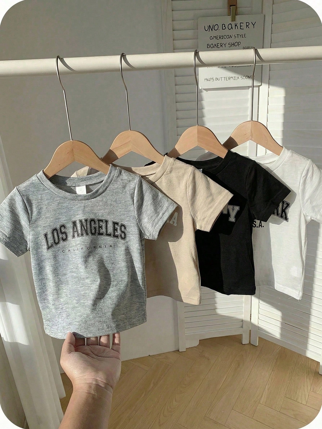 4pcs Baby Boy/Girl Casual Everyday Sports Loose Letter Graphic Round Neck Short Sleeve T-Shirts,White,Summer,Carrer Day,School,Back-To-School,Outings
