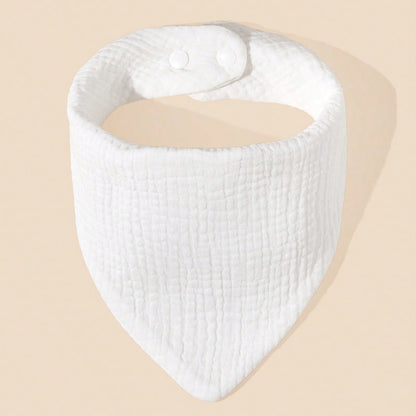 4pcs Baby Drool Bibs, Bibs, Bibs, Crinkle Fabric, Soft Skin-Friendly Breathable, Suitable For Newborns, Solid Color, Unisex