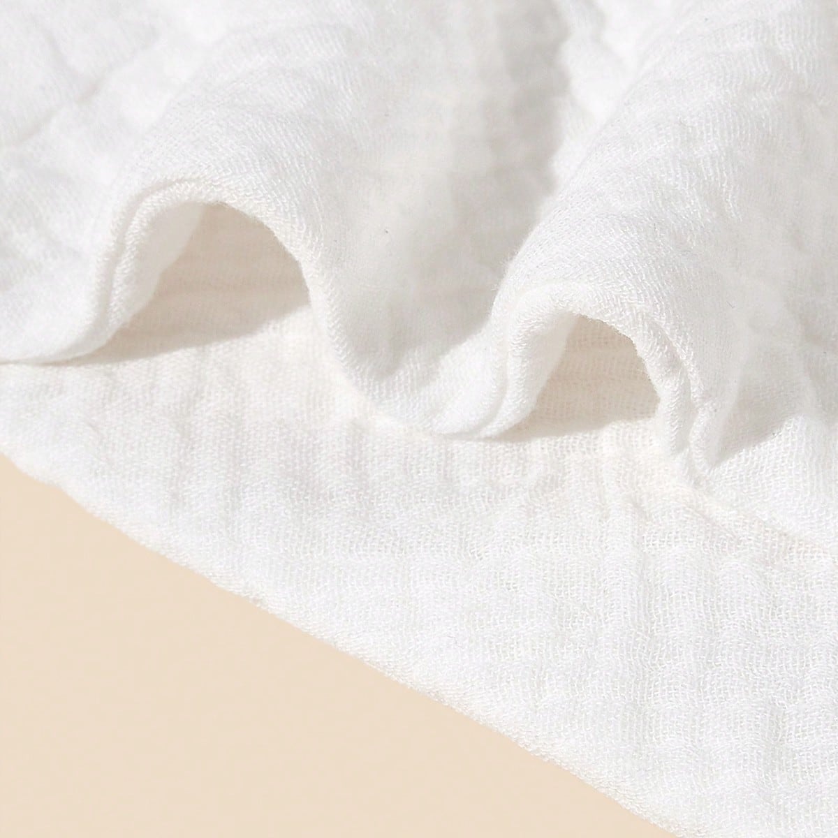 4pcs Baby Drool Bibs, Bibs, Bibs, Crinkle Fabric, Soft Skin-Friendly Breathable, Suitable For Newborns, Solid Color, Unisex