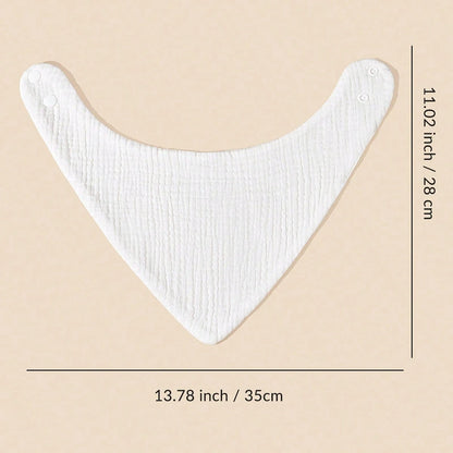 4pcs Baby Drool Bibs, Bibs, Bibs, Crinkle Fabric, Soft Skin-Friendly Breathable, Suitable For Newborns, Solid Color, Unisex