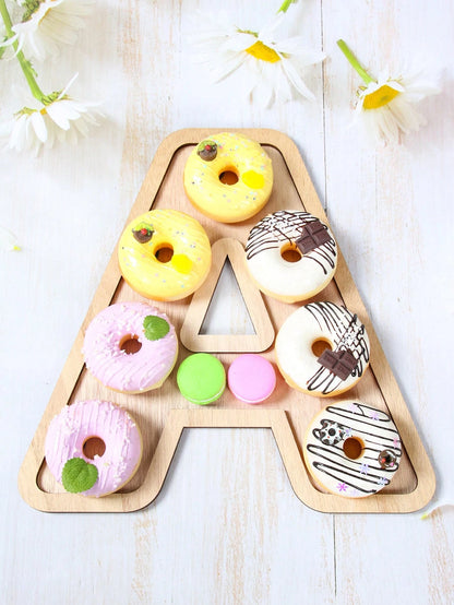 4pcs Baby Shower Wooden Letter Shaped Plate Set, BABY Letter Shaped Tray, Decorative Plates For Holding Snacks, Cakes, Ideal For Gender Reveal Party, Boy/Girl Birthday Party, Perfect Baby Shower Gift