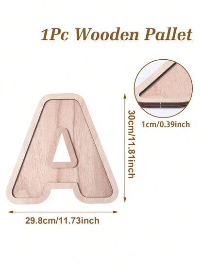 4pcs Baby Shower Wooden Letter Shaped Plate Set, BABY Letter Shaped Tray, Decorative Plates For Holding Snacks, Cakes, Ideal For Gender Reveal Party, Boy/Girl Birthday Party, Perfect Baby Shower Gift