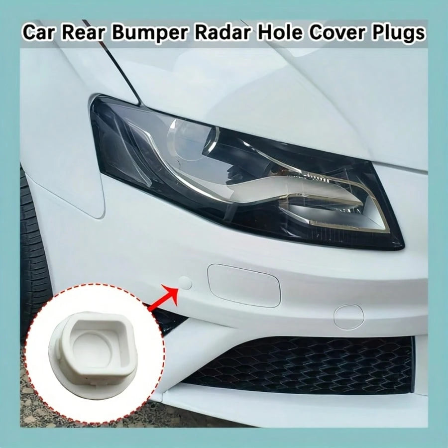 4pcs Black & White Car Bumper Radar Protector Covers, Effective Protection, Compatible With Multiple Car Models