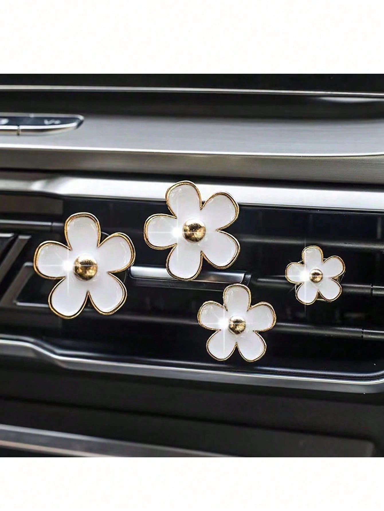4pcs Car Air Vent Fragrance Clip, Floral Scented Decor Clip For Car Interior
