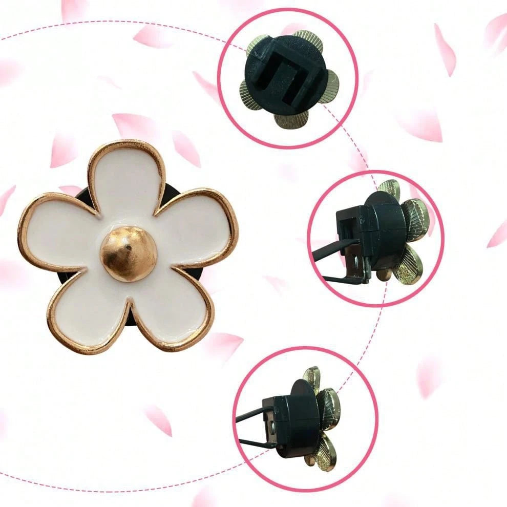 4pcs Car Air Vent Fragrance Clip, Floral Scented Decor Clip For Car Interior