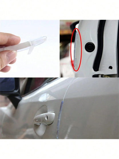 4pcs Car Sticker Door Edge Guard Strips Protector Anti-Scratch Decorative Strips Bumper Guard Universal Vehicle Protection