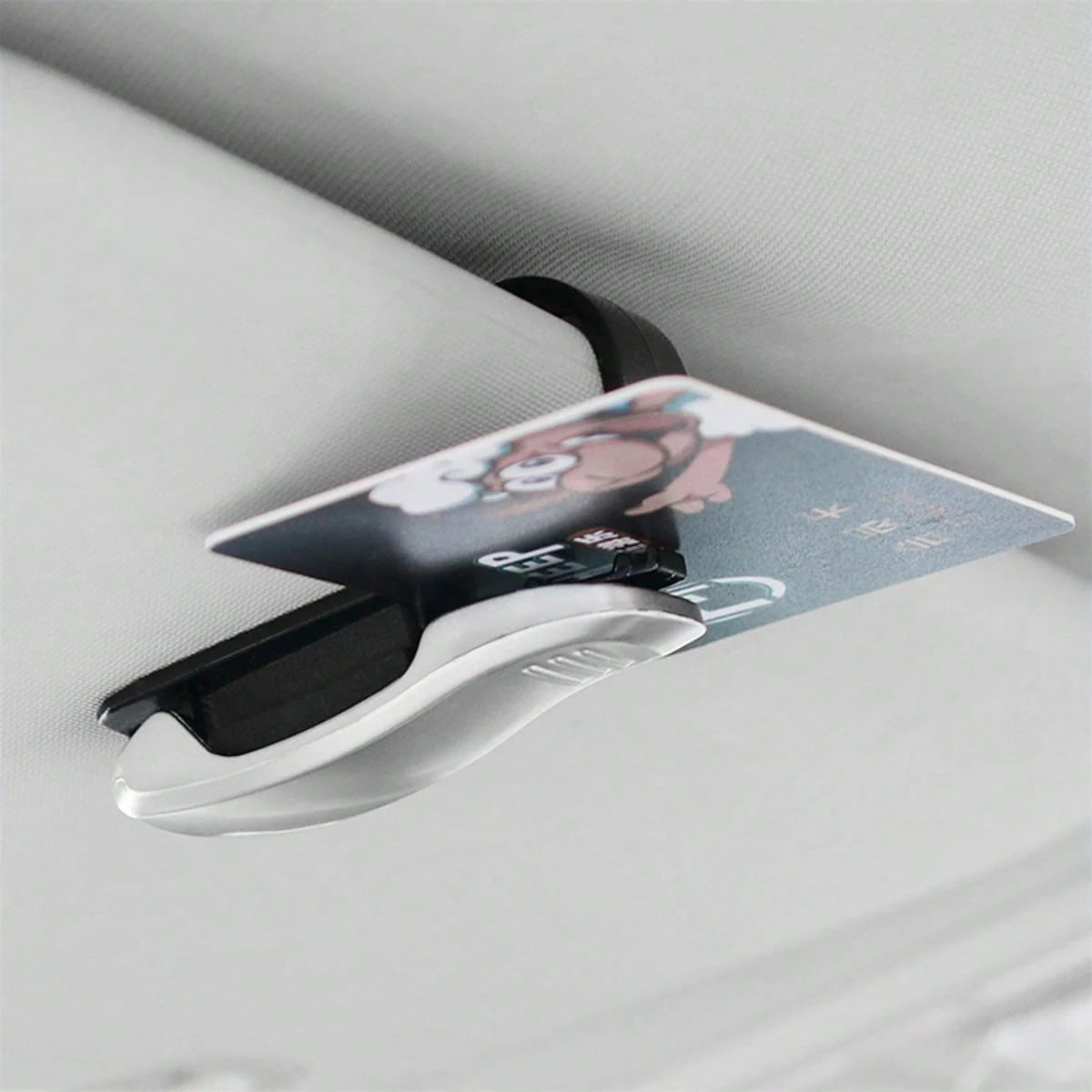 4Pcs Car Sun Visor Fashion Glasses Holder- Clip-On Eyeglass Hook With Bill/ Card Clip, Universal Organizer For Glasses, Parking Tickets & Documents, Perfect Car Interior Accessory