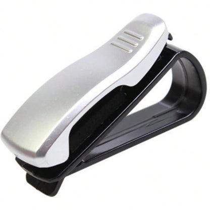 4Pcs Car Sun Visor Fashion Glasses Holder- Clip-On Eyeglass Hook With Bill/ Card Clip, Universal Organizer For Glasses, Parking Tickets & Documents, Perfect Car Interior Accessory