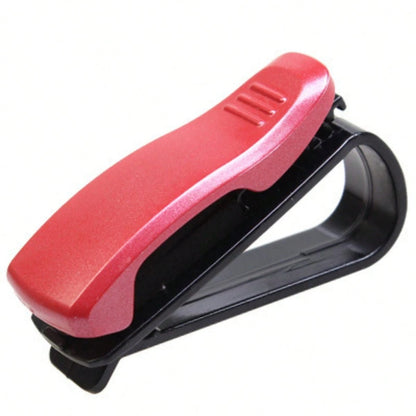 4Pcs Car Sun Visor Fashion Glasses Holder- Clip-On Eyeglass Hook With Bill/ Card Clip, Universal Organizer For Glasses, Parking Tickets & Documents, Perfect Car Interior Accessory