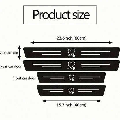 4pcs Carbon Fiber Car Door Sill Protectors, Self-Adhesive, Scratch-Proof & Waterproof. Universal For Sedans, SUVs, Trucks. Easy To Fit, Anti-Collision Door Threshold Decorative Strips For Car Interior