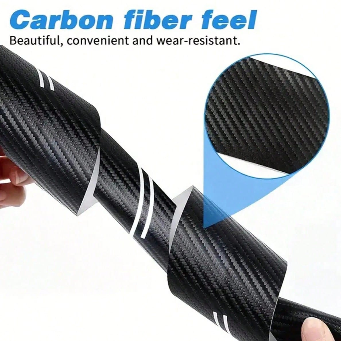4pcs Carbon Fiber Car Door Sill Protectors, Self-Adhesive, Scratch-Proof & Waterproof. Universal For Sedans, SUVs, Trucks. Easy To Fit, Anti-Collision Door Threshold Decorative Strips For Car Interior