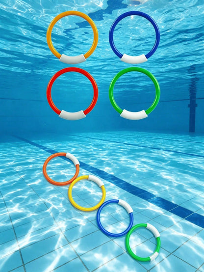 4pcs Colorful Diving Rings Pool Toys, Kids Water Toys For Boys And Girls, Bath Toys, Underwater Training Swimming Diving Toys, Pool Rings, Diving Rings, Diving Rings, Pool Diving Toys, Swimming Toys
