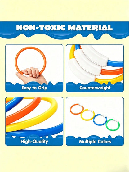 4pcs Colorful Diving Rings Pool Toys, Kids Water Toys For Boys And Girls, Bath Toys, Underwater Training Swimming Diving Toys, Pool Rings, Diving Rings, Diving Rings, Pool Diving Toys, Swimming Toys