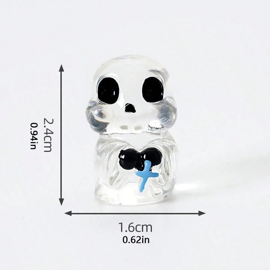 4pcs Creative Cute Transparent Ghost Car Dashboard Desktop Ornament DIY Car Interior Office Desk Computer Screen Decor Accessories