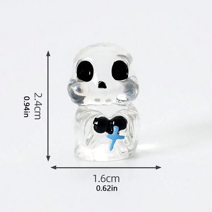 4pcs Creative Cute Transparent Ghost Car Dashboard Desktop Ornament DIY Car Interior Office Desk Computer Screen Decor Accessories