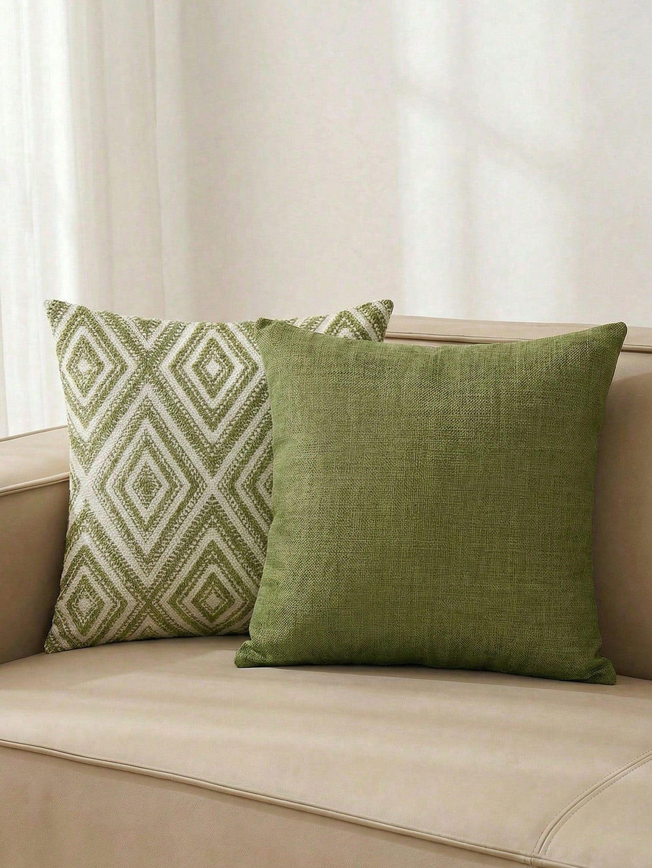4pcs Decorative Pillow Covers, Geometric Pattern, 100% Hypoallergenic Polyester Fiber Cushion Covers, Vintage Linen Material, Hidden Zipper, Machine Washable, Minimalist Modern Line Design, Zipper Clo