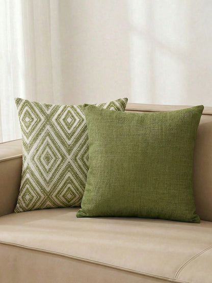 4pcs Decorative Pillow Covers, Geometric Pattern, 100% Hypoallergenic Polyester Fiber Cushion Covers, Vintage Linen Material, Hidden Zipper, Machine Washable, Minimalist Modern Line Design, Zipper Clo