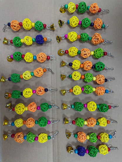 4pcs Parrot Bird Toy Set, Foraging Bird Toys, Bird Cage Training Toys, Colorful Chewing Hanging Bell, Hamster Climbing Ladder Swing Toys, Suitable For Macaws, Cockatoos, Lovebirds, Budgies, Random Col
