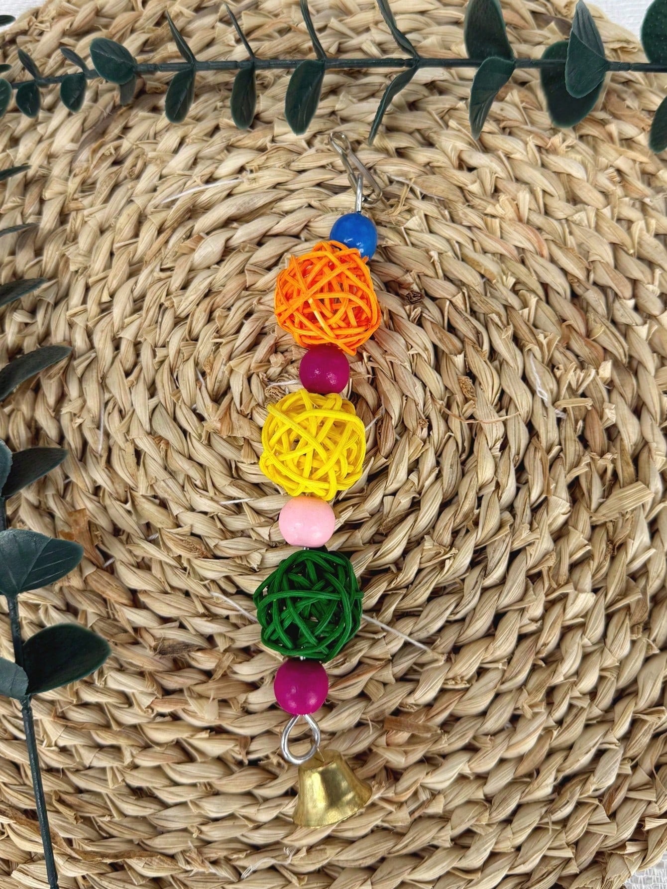 4pcs Parrot Bird Toy Set, Foraging Bird Toys, Bird Cage Training Toys, Colorful Chewing Hanging Bell, Hamster Climbing Ladder Swing Toys, Suitable For Macaws, Cockatoos, Lovebirds, Budgies, Random Col