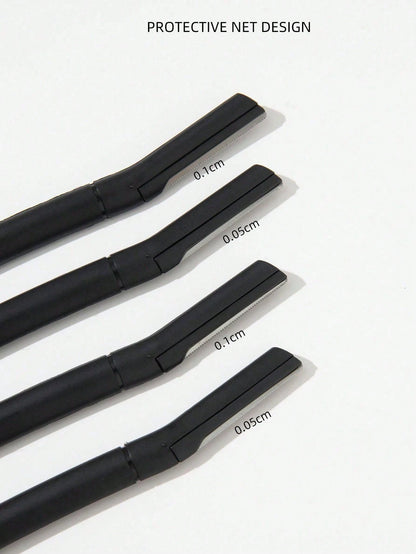 4pcs Professional Eyebrow Razors, Anti-Scratch Eyebrow Trimmer Set For Beginners, Unisex Beauty Tools