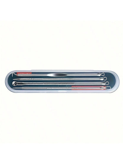 4pcs/Set Acne Removal Kit, Blackhead Remover Tool Set, Pimple Extractor, Blemish Treatment, Clean Pores, Needle/Hook,Blackhead Remover,Beauty,Skin Care Products,Spa,Self Care,Skin Care Tools,Face Care
