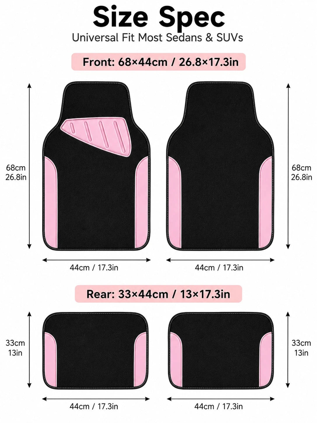 4pcs Set Patterned Car Floor Mats, Simple & Fashionable, Washable, Interior Protection, Suitable For Sedan, Hatchback And SUV, All-Season Use, Essential For Car Owners