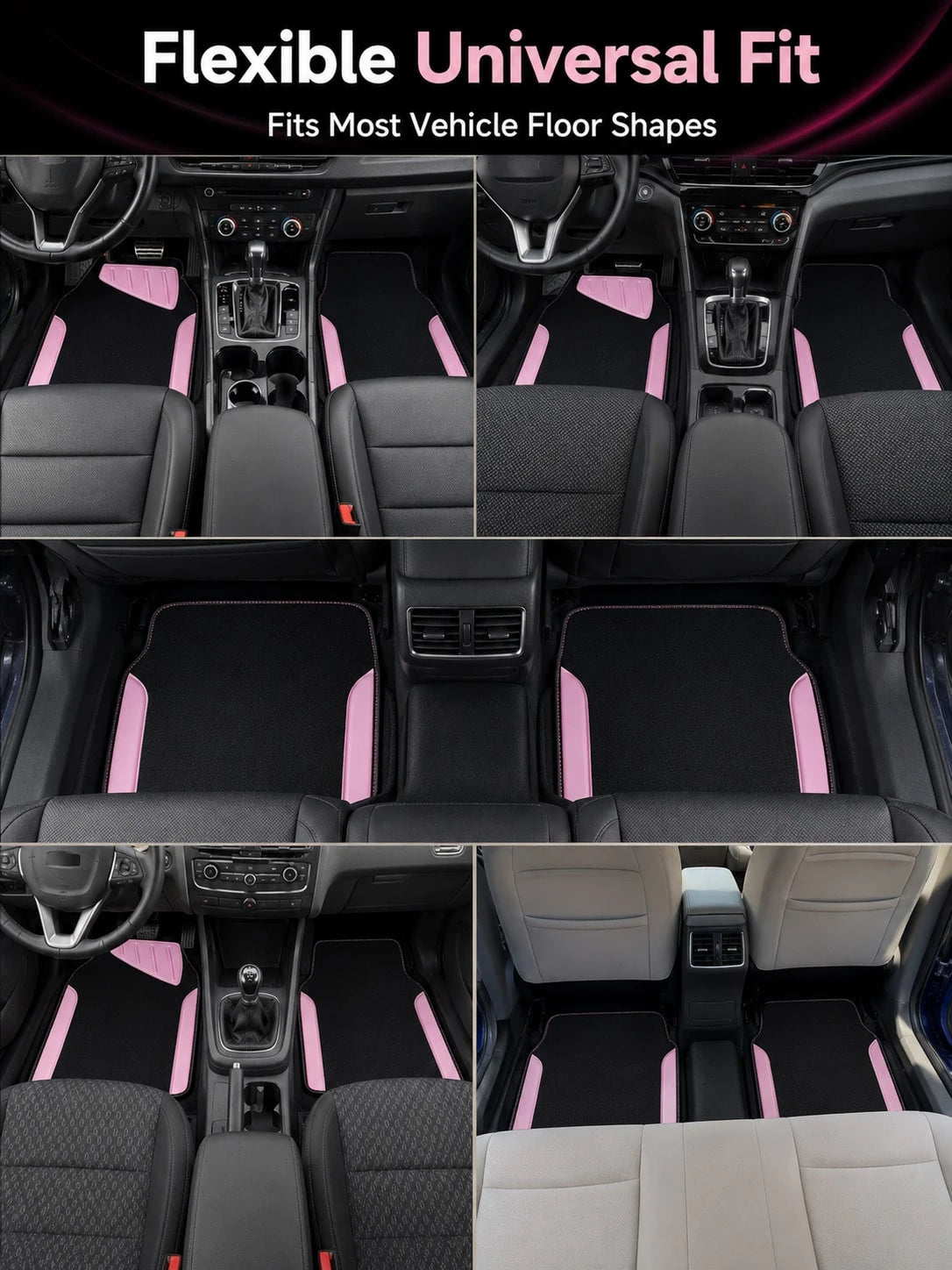 4pcs Set Patterned Car Floor Mats, Simple & Fashionable, Washable, Interior Protection, Suitable For Sedan, Hatchback And SUV, All-Season Use, Essential For Car Owners