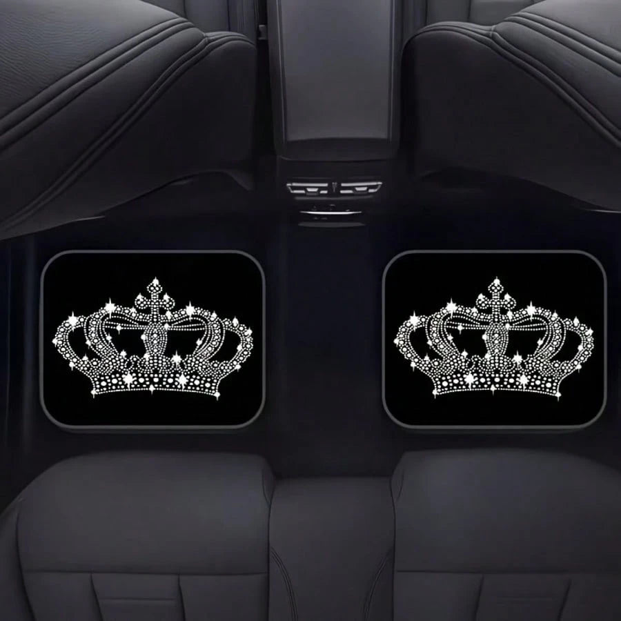 4pcs Shiny Car Floor Mats- Elegant Diamond Design, Easy To Clean, Made Of Anti-Slip Durable Material, Compatible With Sedans, Trucks, SUVs And Universal Models, Fashionable Interior Accessory, Ideal