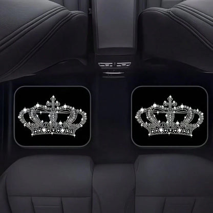 4pcs Shiny Car Floor Mats- Elegant Diamond Design, Easy To Clean, Made Of Anti-Slip Durable Material, Compatible With Sedans, Trucks, SUVs And Universal Models, Fashionable Interior Accessory, Ideal