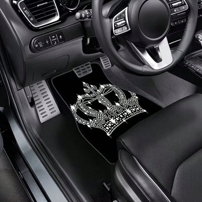 4pcs Shiny Car Floor Mats- Elegant Diamond Design, Easy To Clean, Made Of Anti-Slip Durable Material, Compatible With Sedans, Trucks, SUVs And Universal Models, Fashionable Interior Accessory, Ideal
