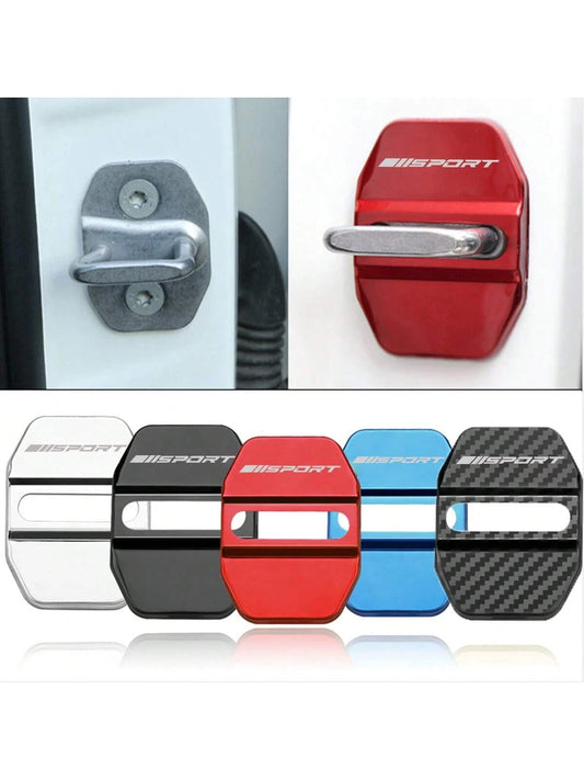 4pcs Stainless Steel Car Styling Door Lock Cover Emblems Protective Case For Dodge Ram 1500 2500 3500 Auto Accessories